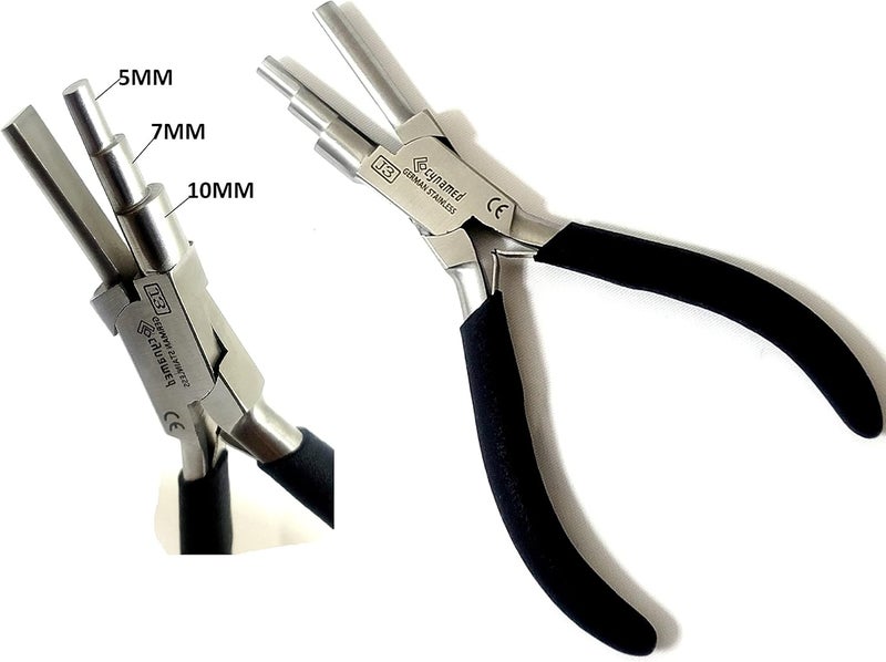 CYNAMED German Heavy Duty Bail Making Pliers,6 IN 1 Wire Looping Forming Pliers, BIG SIZE LOOPING PLIERS 13,16 & 20MM,SMALL LOOPING PLIER, 5, 7,10MM Anti Slip comfort grip handle - Image 2